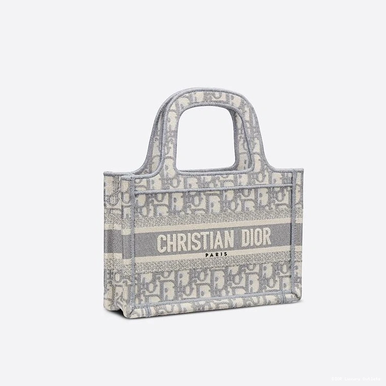 Cheap Motif Canvas Tote Book Dior Oblique Mini Grey 0817 Luxury